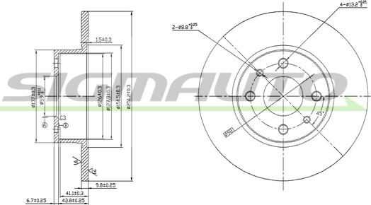 SIGMAUTO DBA066S - Тормозной диск unicars.by