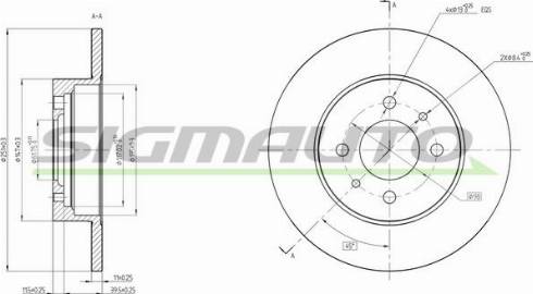 SIGMAUTO DBA081S - Тормозной диск unicars.by