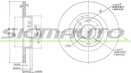 SIGMAUTO DBA141S - Тормозной диск unicars.by