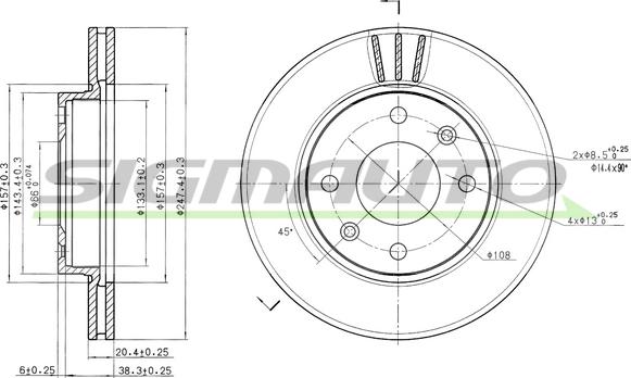 SIGMAUTO DBA154V - Тормозной диск unicars.by