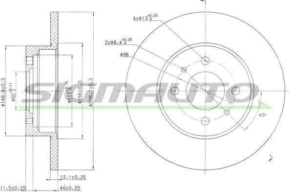 SIGMAUTO DBA109S - Тормозной диск unicars.by