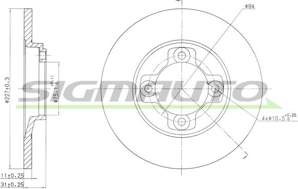 SIGMAUTO DBA113S - Тормозной диск unicars.by