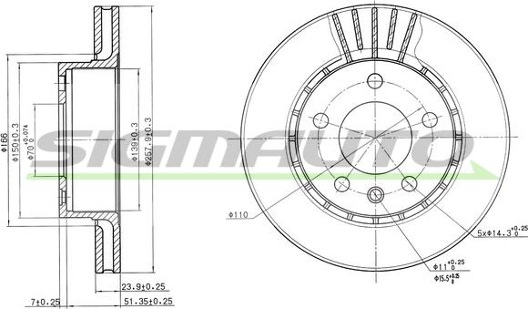 SIGMAUTO DBA188V - Тормозной диск unicars.by