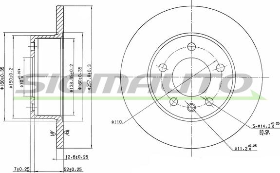 SIGMAUTO DBA131S - Тормозной диск unicars.by