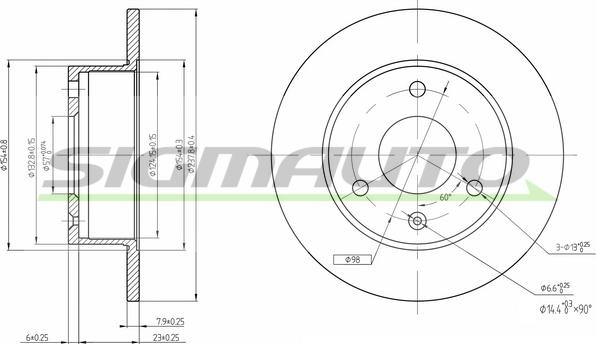 SIGMAUTO DBA132S - Тормозной диск unicars.by