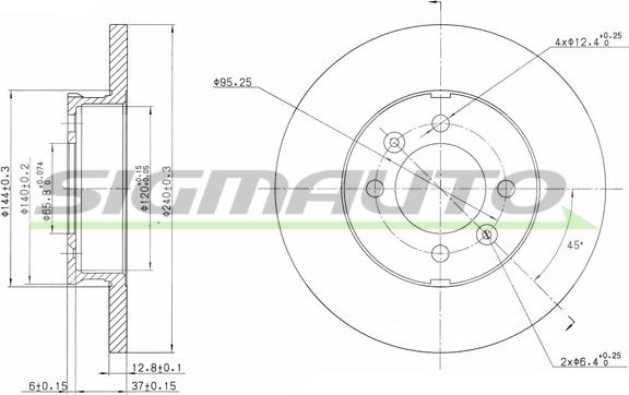 SIGMAUTO DBA123S - Тормозной диск unicars.by