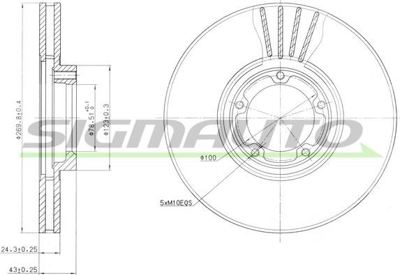 SIGMAUTO DBA849V - Тормозной диск unicars.by