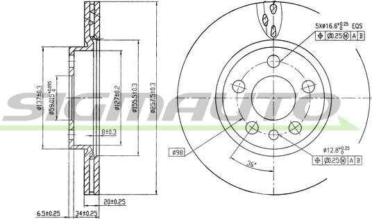 SIGMAUTO DBA842V - Тормозной диск unicars.by