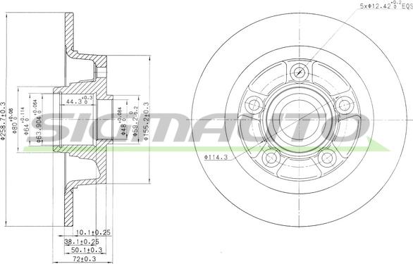 SIGMAUTO DBA855S - Тормозной диск unicars.by