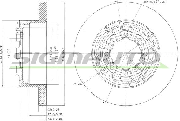 SIGMAUTO DBA858S - Тормозной диск unicars.by