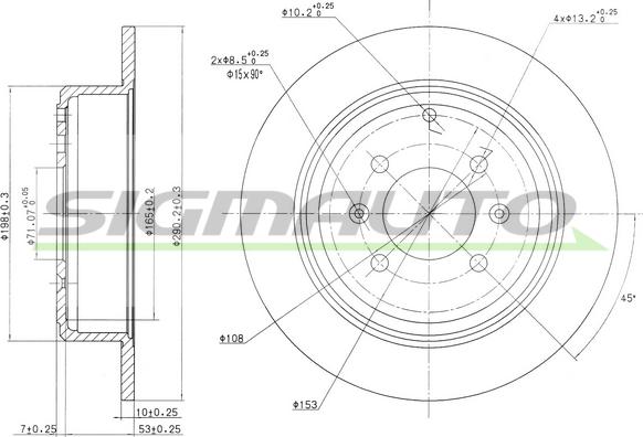 SIGMAUTO DBA869S - Тормозной диск unicars.by