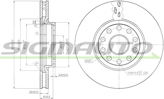 SIGMAUTO DBA802V - Тормозной диск unicars.by