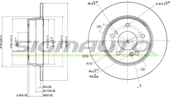 SIGMAUTO DBA819S - Тормозной диск unicars.by