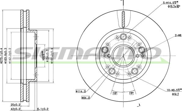 SIGMAUTO DBA883V - Тормозной диск unicars.by