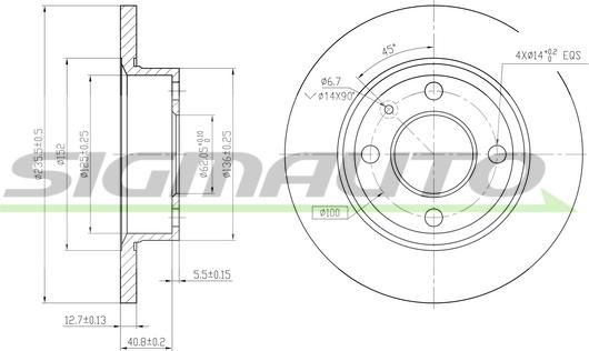 SIGMAUTO DBA875S - Тормозной диск unicars.by