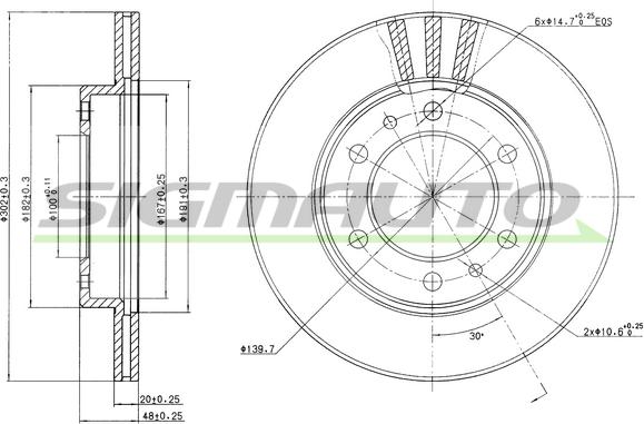 SIGMAUTO DBA347V - Тормозной диск unicars.by