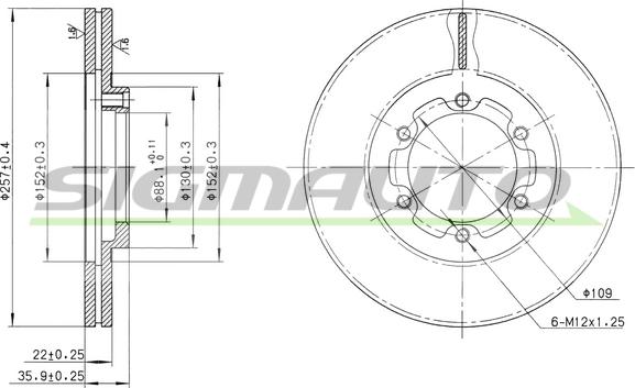 SIGMAUTO DBA385V - Тормозной диск unicars.by