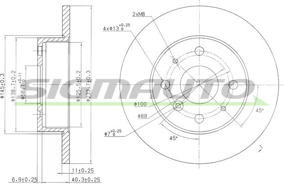 SIGMAUTO DBA386S - Тормозной диск unicars.by