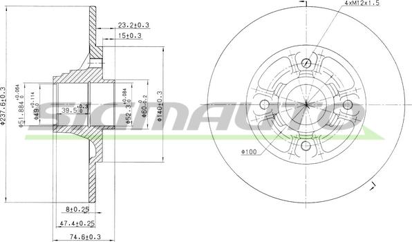 SIGMAUTO DBA333S - Тормозной диск unicars.by