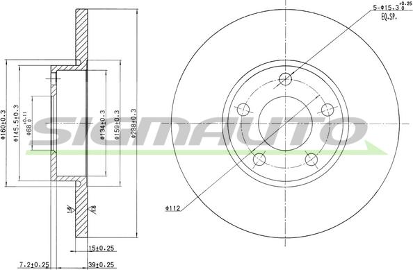 SIGMAUTO DBA324S - Тормозной диск unicars.by