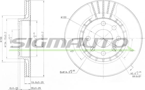 SIGMAUTO DBA328V - Тормозной диск unicars.by