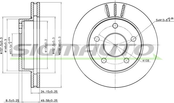 SIGMAUTO DBA370V - Тормозной диск unicars.by