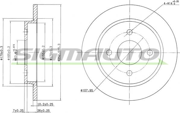 SIGMAUTO DBA281S - Тормозной диск unicars.by