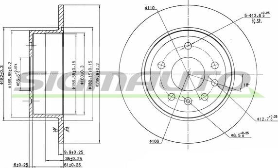 SIGMAUTO DBA239S - Тормозной диск unicars.by