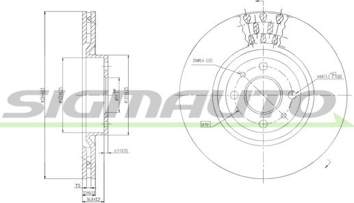 SIGMAUTO DBA220V - Тормозной диск unicars.by