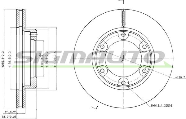 SIGMAUTO DBA701V - Тормозной диск unicars.by