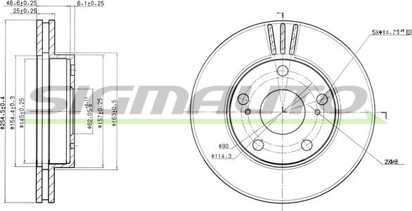 SIGMAUTO DBA780V - Тормозной диск unicars.by