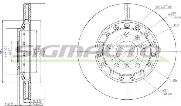 SIGMAUTO DBB934V - Тормозной диск unicars.by