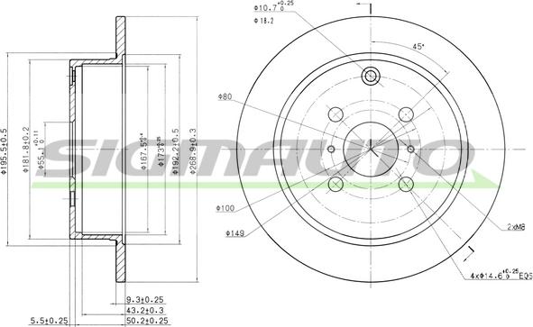 SIGMAUTO DBB417S - Тормозной диск unicars.by