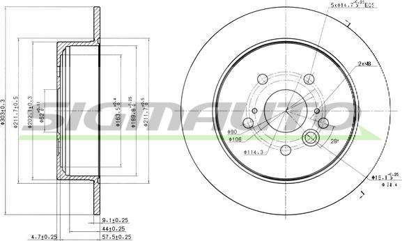 SIGMAUTO DBB486S - Тормозной диск unicars.by