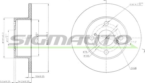 SIGMAUTO DBB487S - Тормозной диск unicars.by