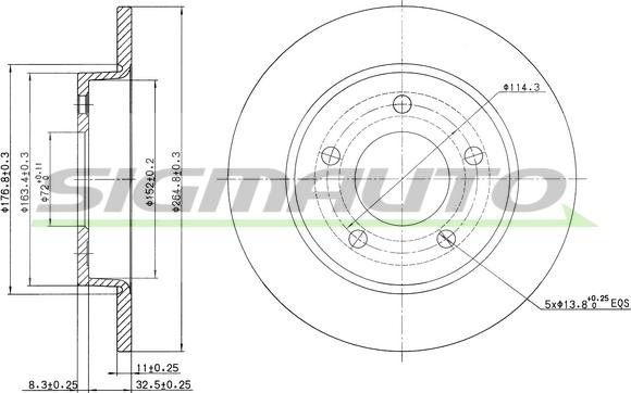 SIGMAUTO DBB420S - Тормозной диск unicars.by