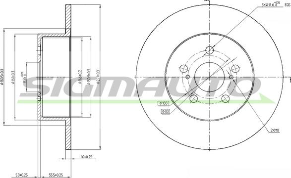 SIGMAUTO DBB556S - Тормозной диск unicars.by