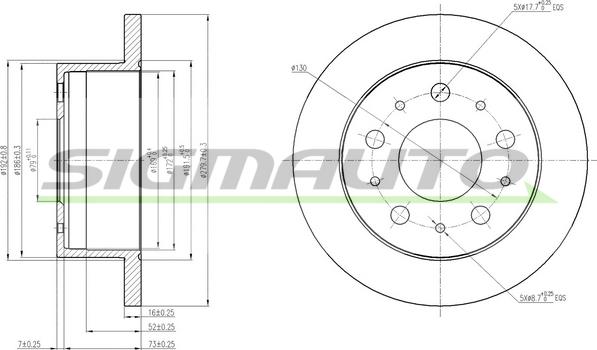 SIGMAUTO DBB574S - Тормозной диск unicars.by