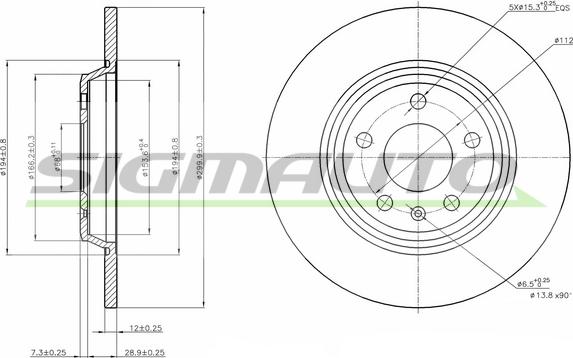 SIGMAUTO DBB666S - Тормозной диск unicars.by