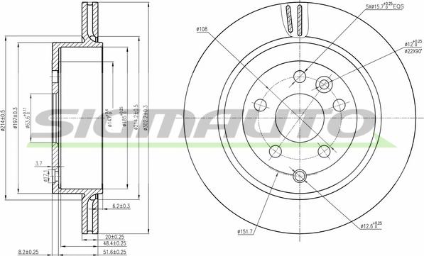 SIGMAUTO DBB609V - Тормозной диск unicars.by