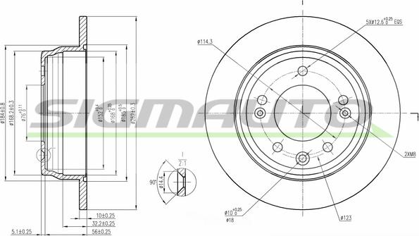 SIGMAUTO DBB618S - Тормозной диск unicars.by