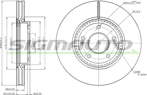 SIGMAUTO DBB630V - Тормозной диск unicars.by