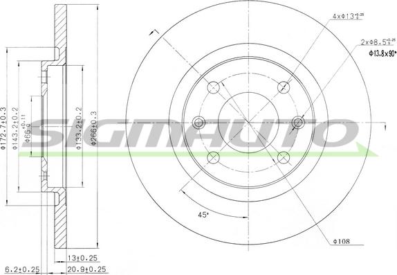 SIGMAUTO DBB000S - Тормозной диск unicars.by