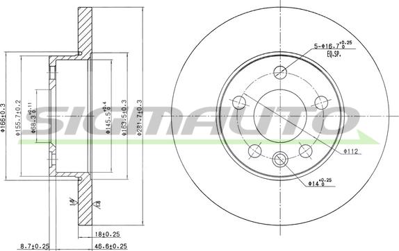 SIGMAUTO DBB011S - Тормозной диск unicars.by