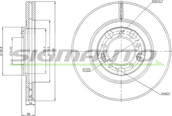 SIGMAUTO DBB071V - Тормозной диск unicars.by