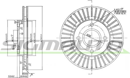 SIGMAUTO DBB072V - Тормозной диск unicars.by