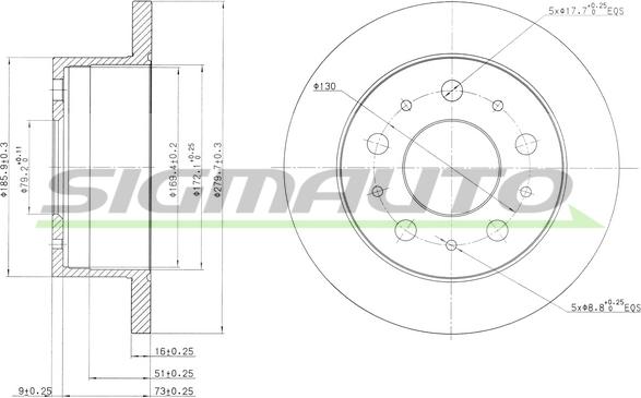 SIGMAUTO DBB145S - Тормозной диск unicars.by