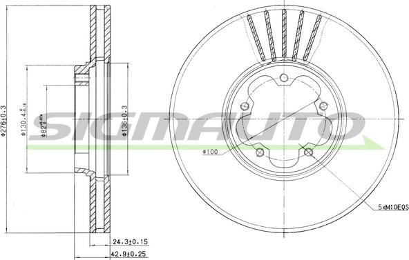 SIGMAUTO DBB113V - Тормозной диск unicars.by