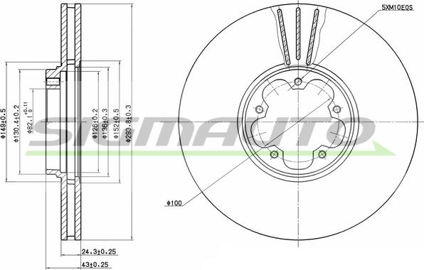 SIGMAUTO DBB112V - Тормозной диск unicars.by