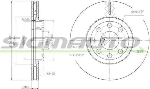 SIGMAUTO DBB131V - Тормозной диск unicars.by